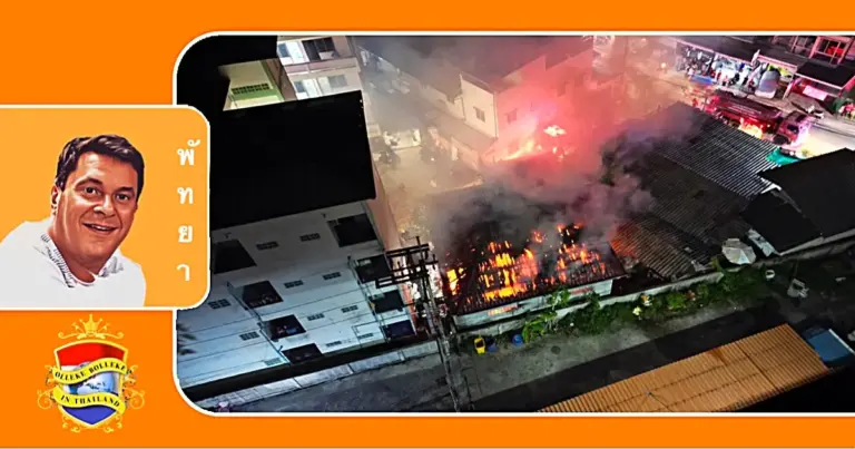 Bij een brand in Pattaya zijn twee bewoners in hun huis gewond geraakt