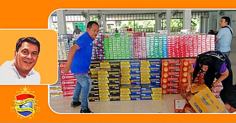 Belastingdienst Thailand neemt in Chonburi meer dan 1,000 sloffen gesmokkelde sigaretten in beslag 