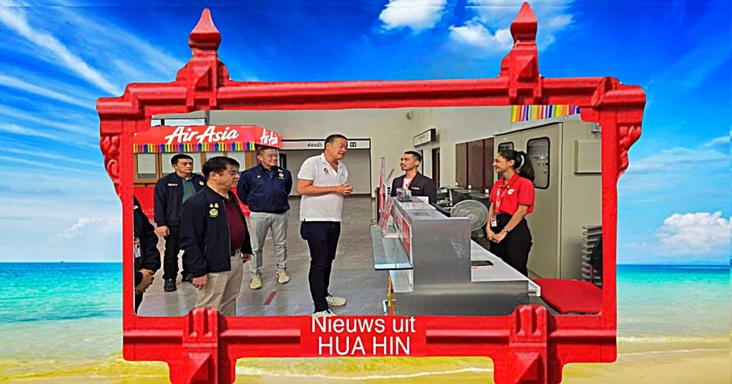 Premier van Thailand voert opnieuw een inspectie uit op de luchthaven van Hua Hin