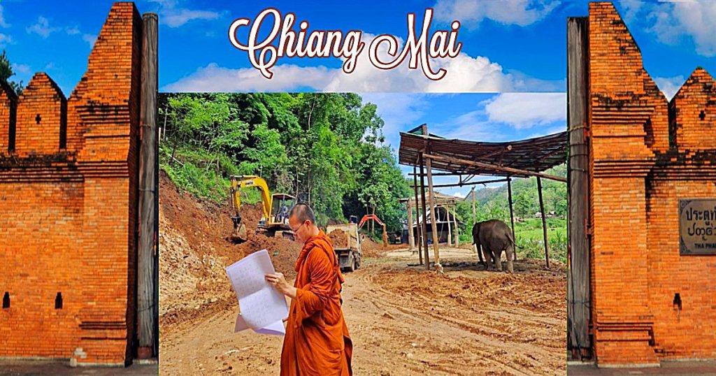 Bekende monnik leidt project voor de bouw van een olifanten-opvangcentrum in Noord-Thailand 