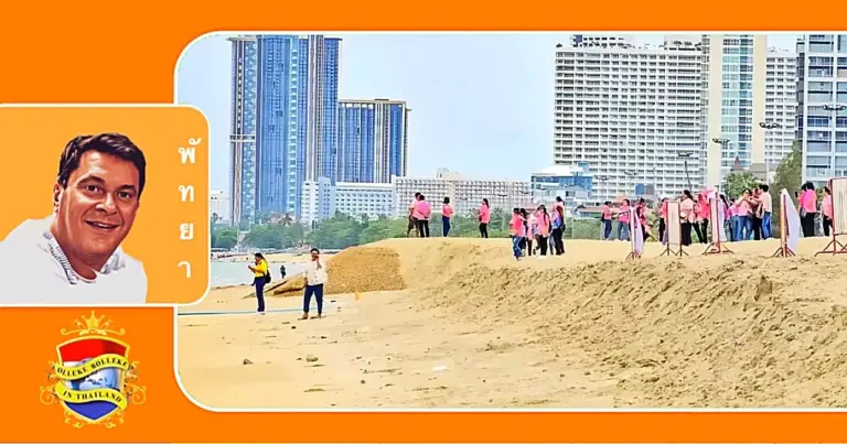 Gevaar aan de oostkust van Thailand, het strand van Na Jomtien verdwijnt in de zee