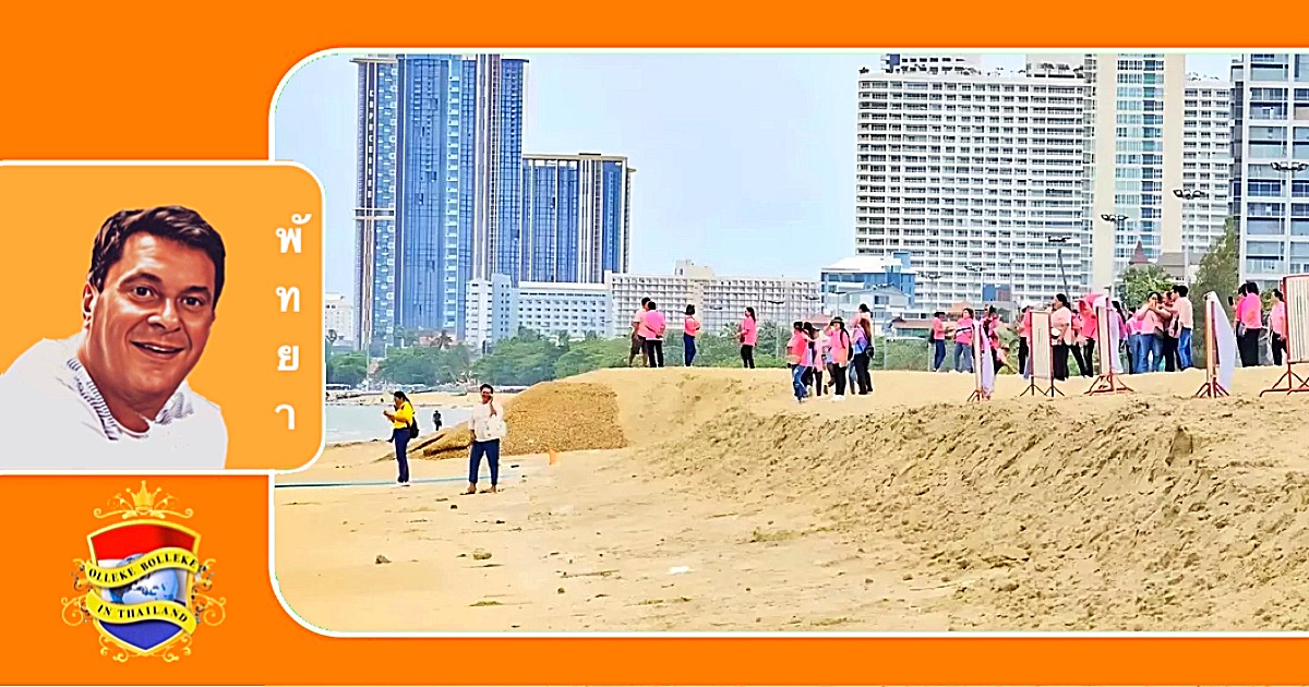 Gevaar aan de oostkust van Thailand, het strand van Na Jomtien verdwijnt in de zee