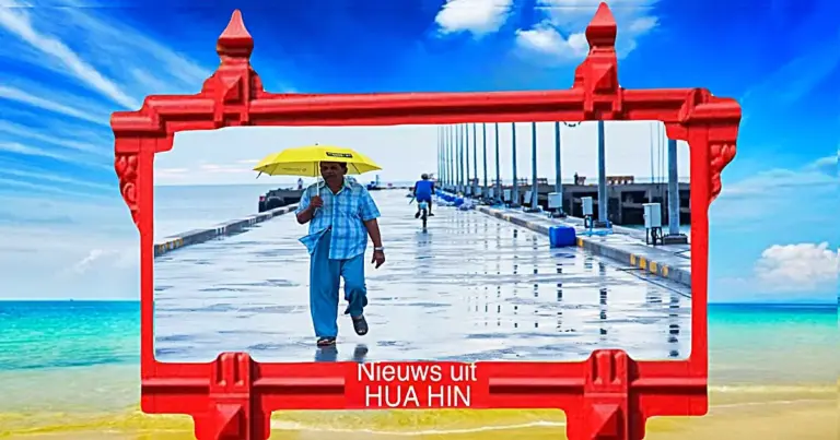 De kustplaats Hua Hin moet zich schrap zetten voor een week vol regen