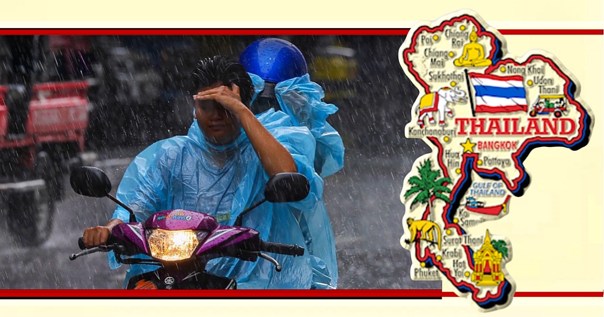 Wij mogen vanaf morgen tot en met donderdag zware regenbuien in grote delen van Thailand verwachten 