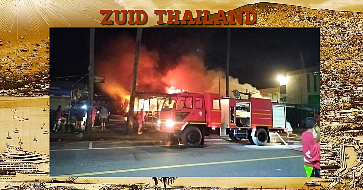 Phuket opgeschrikt door brand in het winkelcentrum Karon Night Plaza 