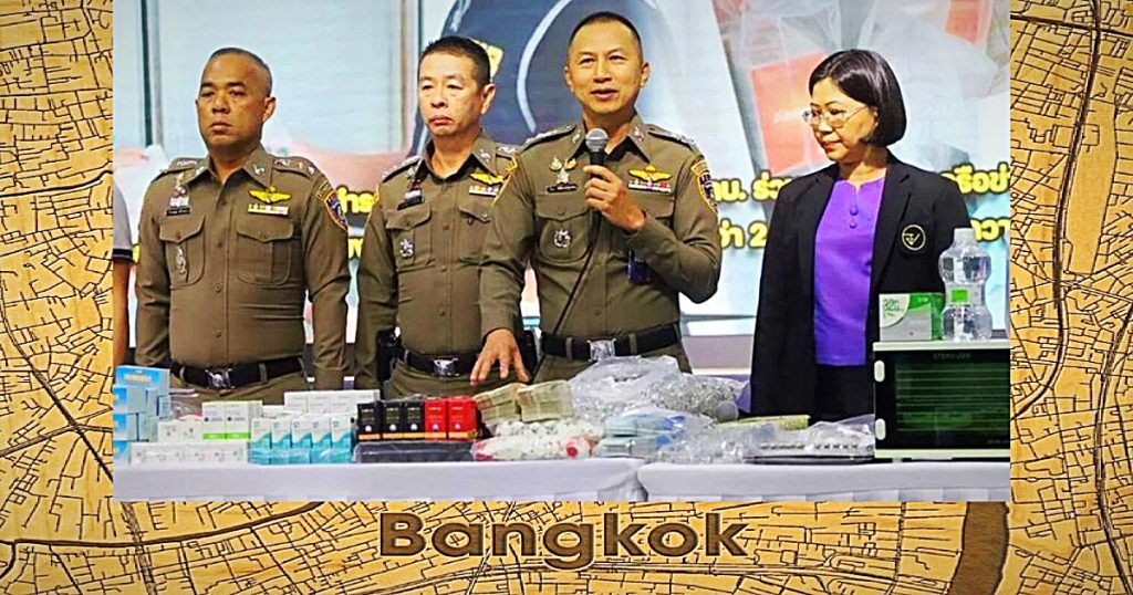Politie Bangkok rolt een Botox-productie fabriek op en nam voor miljoenen baht namaakproducten in beslag