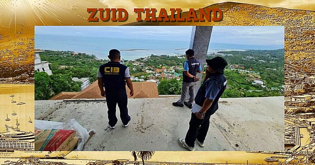 De politie zet de illegale bouw van een resort op Koh Samui stop!