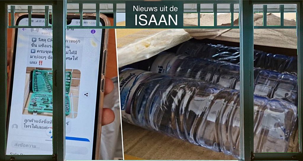 Man in Noordoost-Thailand besteld online een gereedschapset maar ontvangt 3 flessen water