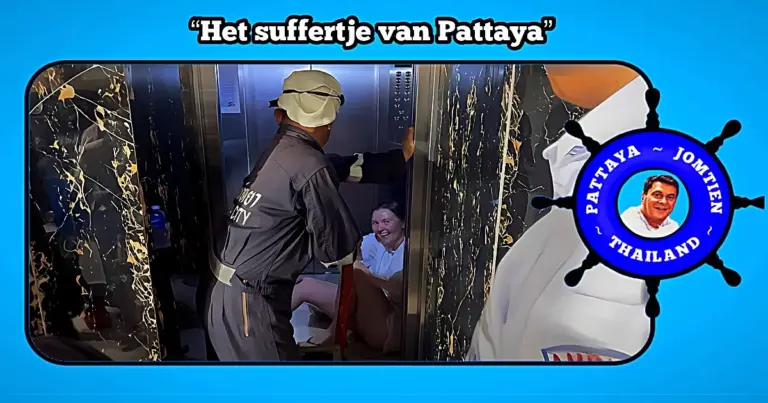 Motor van een lift van een appartement in Pattaya begeeft het, toerist minuten lang vast in de liftkooi