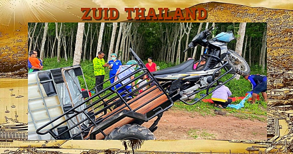 Te zwaar beladen Saleng in Zuid-Thailand steigert, en rijdt vervolgens over een 9-jarig kind heen, wat het niet overleefde