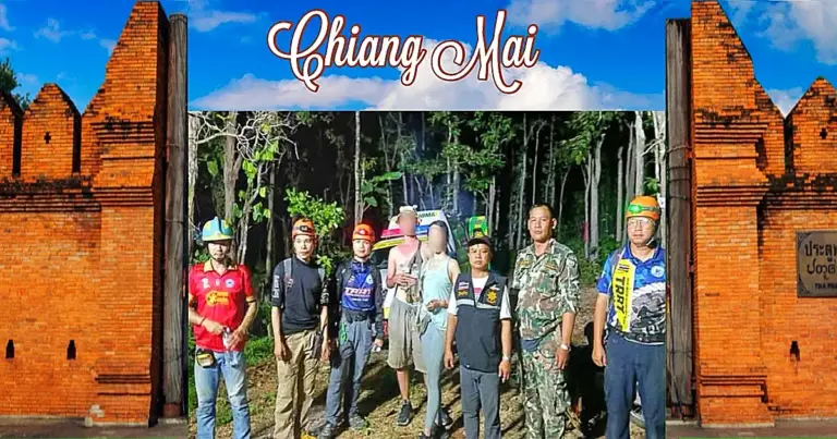 Drie toeristen zijn teruggevonden na verdwaald te zijn in het bos van Chiang Mai