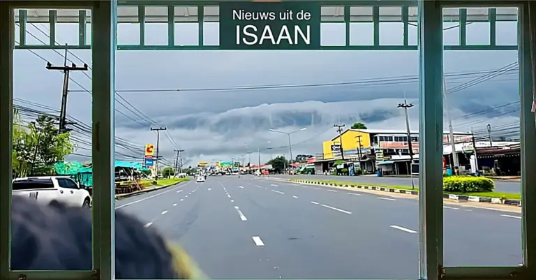 Uniek fenomeen in Noordoost-Thailand, boven Sisaket ontstond een niet eerder gezien wolken patroon, zowel mooi als eng