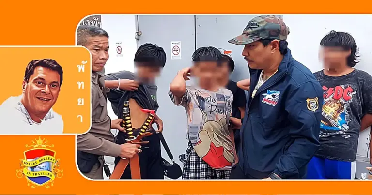 Politie Pattaya arresteerde in toeristengebied van Jomtien gewapend schorremorrie