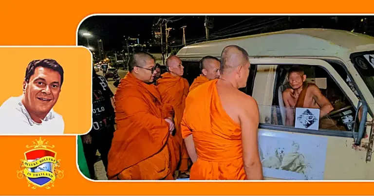Monnik gelaïciseerd nadat hij tijdens de nachtelijke uren in een busje op het strand van Na Jomtien werd betrapt