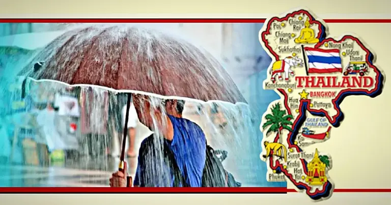 Tot 7 juli krijgt Thailand te maken met zware regenval en mogelijke overstromingen 