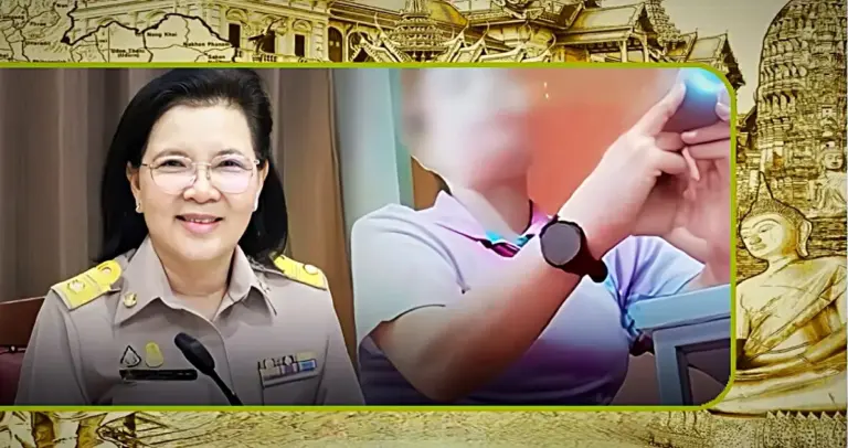Lerares in Centraal-Thailand neemt tijdens de les een pikante live stream video op!
