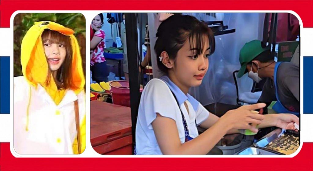 🎥 | De look-a-like van de rockster “Lalisa Manobal” blijkt een gebakken kip jonge verkoopster in Centraal-Thailand te zijn