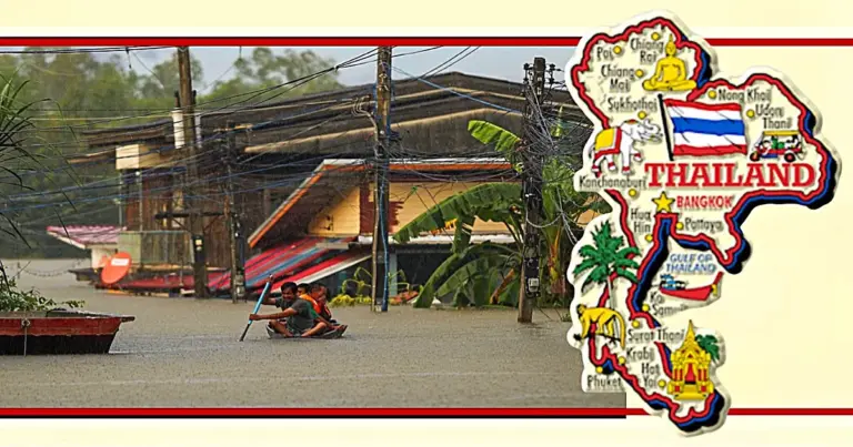 Zware regenval, beïnvloed door La Niña, treft verschillende provincies in noord en noordoostelijk Thailand 