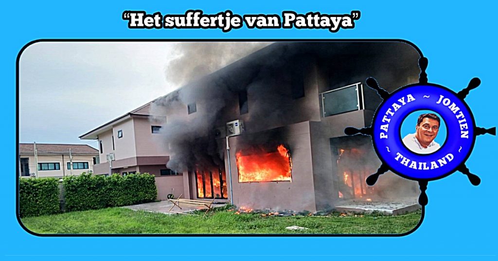 Gaslek veroorzaakt grote brand in een luxe huis in het in Oost-Thailand gelegen Huai Yai, de Chinese familie weet ongedeerde te ontsnappen 