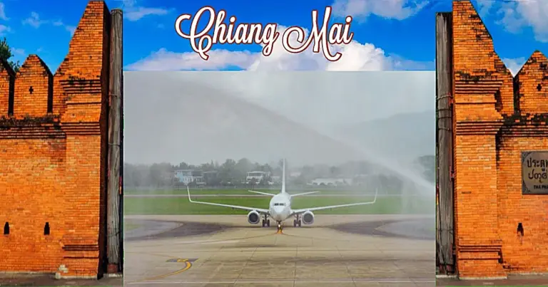 De eerste vlucht uit Kuala Lumpur door Chiang Mai hartelijk verwelkomd