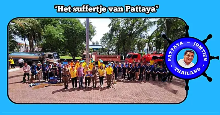 Uitbaters van uitgaansgelegenheden maken een politiebureau in Pattaya schoon