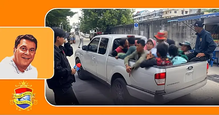 Immigratiedienst van Chonburi doet een inval op de bouwplaats en arresteert 100 migranten