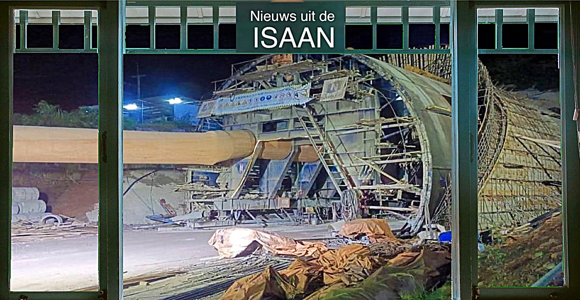 In aanbouw zijnde treintunnel in Noordoost-Thailand stort in, met als gevolg dat 3 mensen vermist zijn