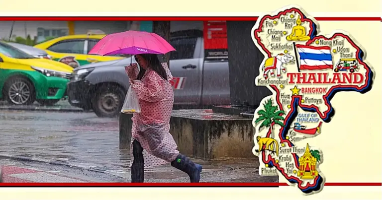 Noord, Noordoost, Oost en delen van het Zuid-Thailand krijgen te maken met intense stortbuien