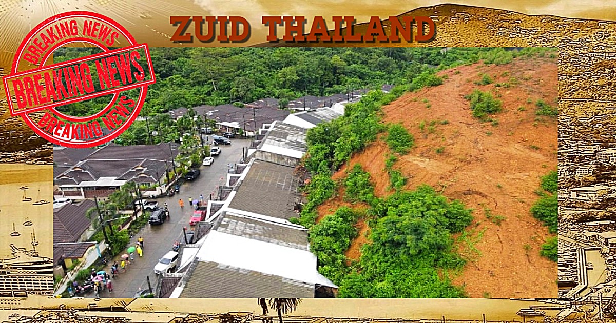 BREAKING | Paniek in Phuket, bij een nieuwe aardverschuiving liggen 9 huizen liggen begraven, bewoners vluchten in paniek