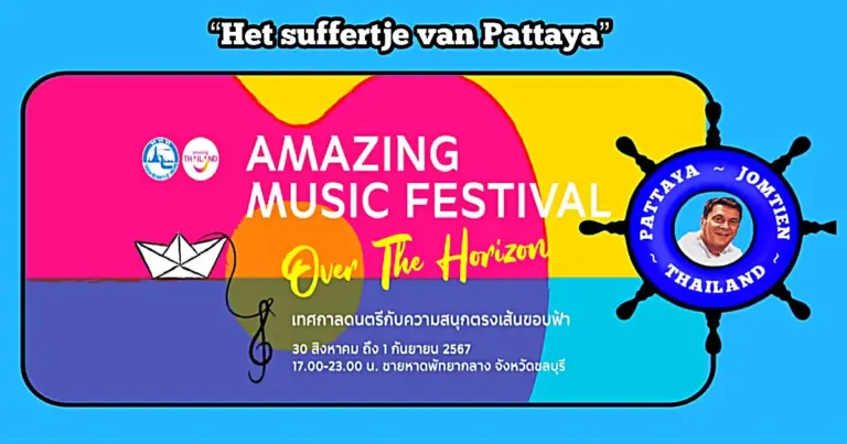Geniet het komend weekend van het muziekfestival bij de ondergaande zon op het strand van pattaya 
