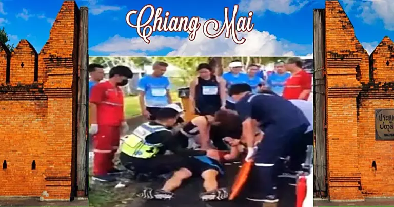 🎥 | OnverschrokkenThaise verpleegster redt bejaarde man tijdens marathon in Chiang Mai