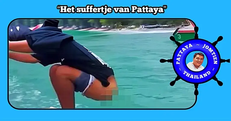 De mooie azuurblauwe zee bij Pattaya in Oost-Thailand  krijgt uitgebreide virale aandacht