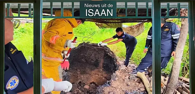 Thaise man in Noordoost-Thailand glijdt uit en vindt de dood in zijn eigen houtskooloven