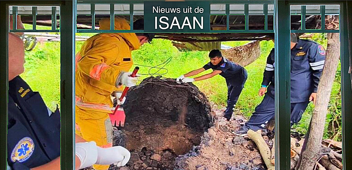 Thaise man in Noordoost-Thailand glijdt uit en vindt de dood in zijn eigen houtskooloven