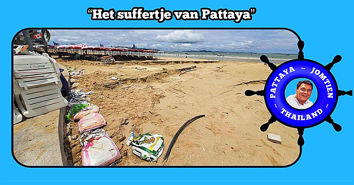 De kustplaats Pattaya gaat als een speer aan het werk met het dringende strandherstel na zware stormerosie