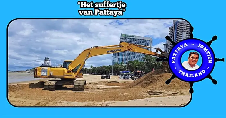 Pattaya hard bezig met het repareren van de stranden, nadat stormen flink huisgehouden hadden