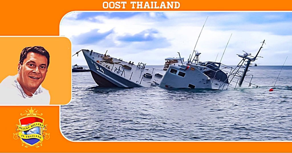 UPDATE | Koninklijke Thaise Marine heeft twee afgedankte patrouilleschepen voor de kust in Oost-Thailand laten zinken, om een duikpark te creëren