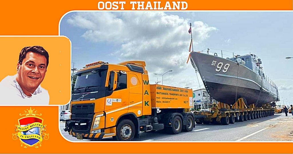 Het kust-patrouilleschip, de T.99 in eerbetoon aan koning Rama IX verplaatst naar de Chonburi