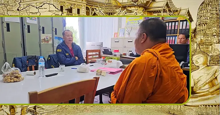 Wrok in een boeddhistische tempel in Centraal-Thailand ontaard in het flatsen van drek