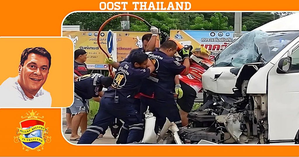 Gruwelijk ongeval in Oost-Thailand | gewonde passagiers vechten voor hun leven na een ongeluk met een minibusje!
