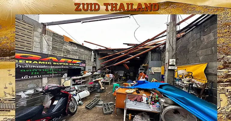 Tornado maakt Zuid-Thailand 14 gezinnen dakloos