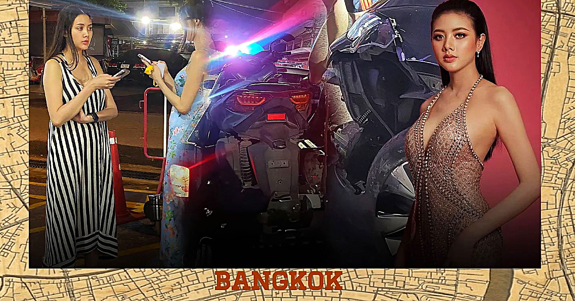 Miss Grand Chiang Mai, de schoonheidsprinses uit Noord-Thailand crasht met haar auto in Bangkok en rijdt 4 burgers het ziekenhuis in