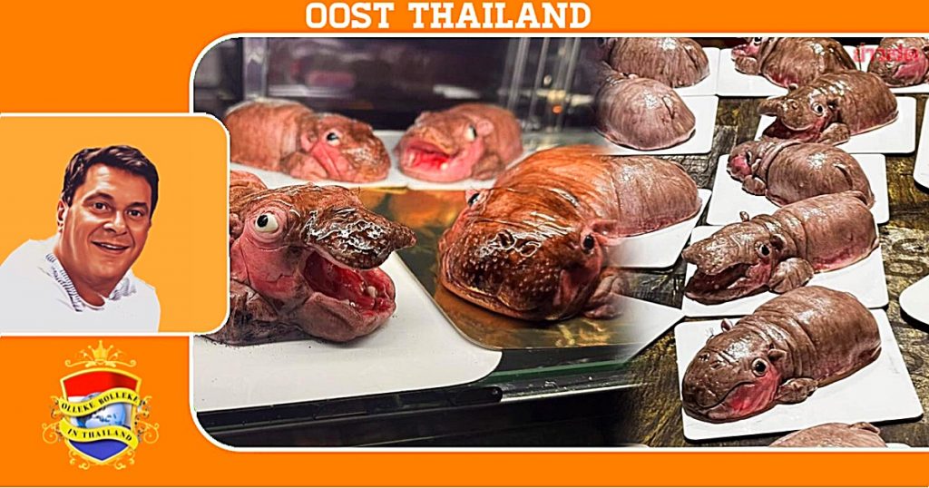 De cakejes van het dwerg-nijlpaard “Nong Moo Deng” gaan in Thailand als warme koek over de toonbank