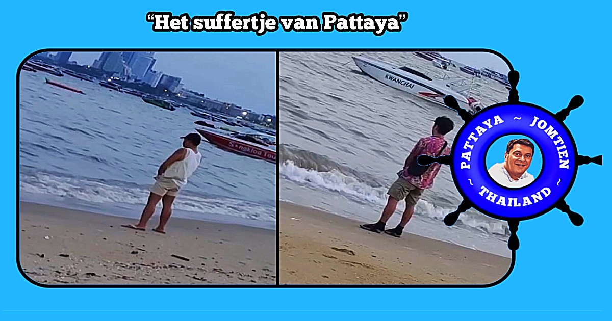 Verontwaardiging op de Thaise sociale media nadat toeristen op het strand van Pattaya in de zee hadden geplast
