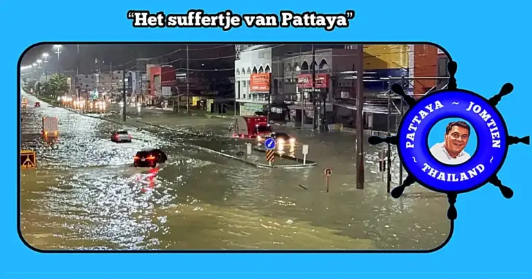 Overstromingen in Pattaya brachten afgelopen nacht ellende voor automobilisten