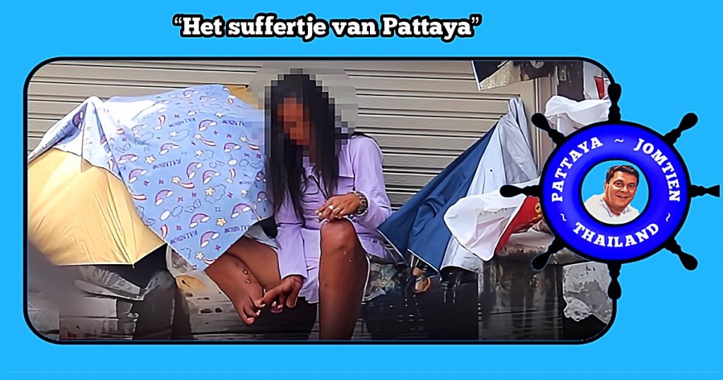 Dakloze verslaafde vrouw tast door haar openlijk gebruik van drugs het imago van Pattaya aan