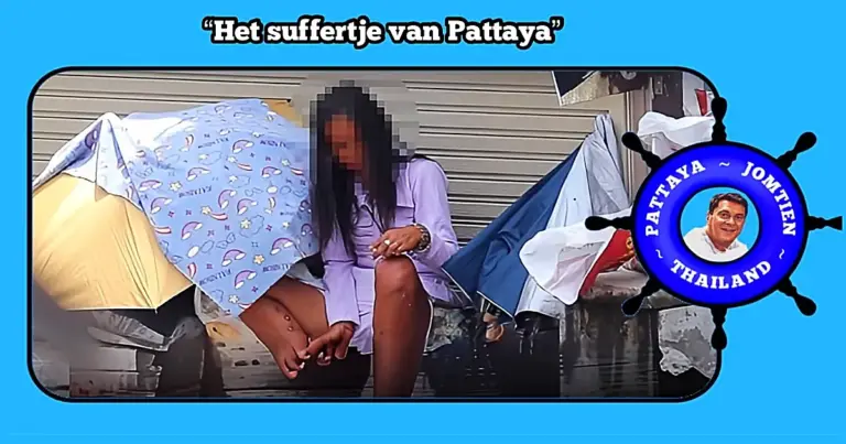 Dakloze verslaafde vrouw tast door haar openlijk gebruik van drugs het imago van Pattaya aan