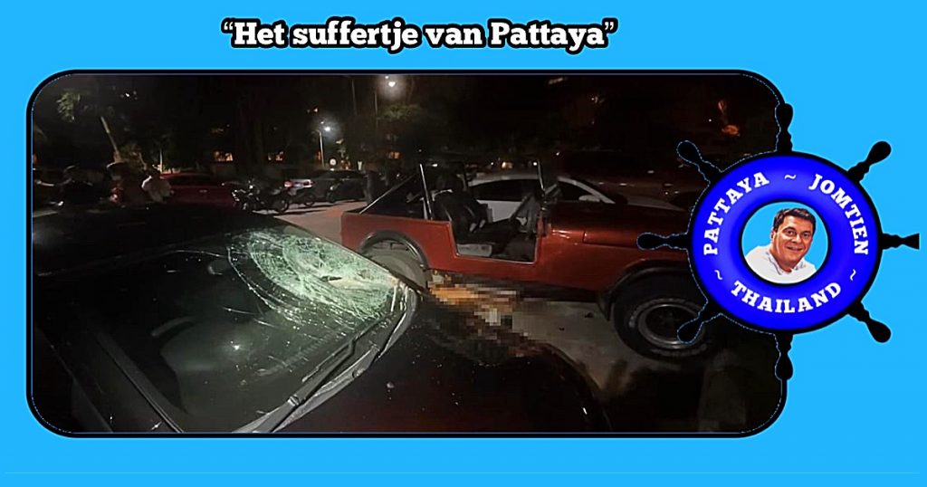 Pattaya deze morgen opgeschrikt na de val van een naakte man op geparkeerde auto een onder een hoog condominium 