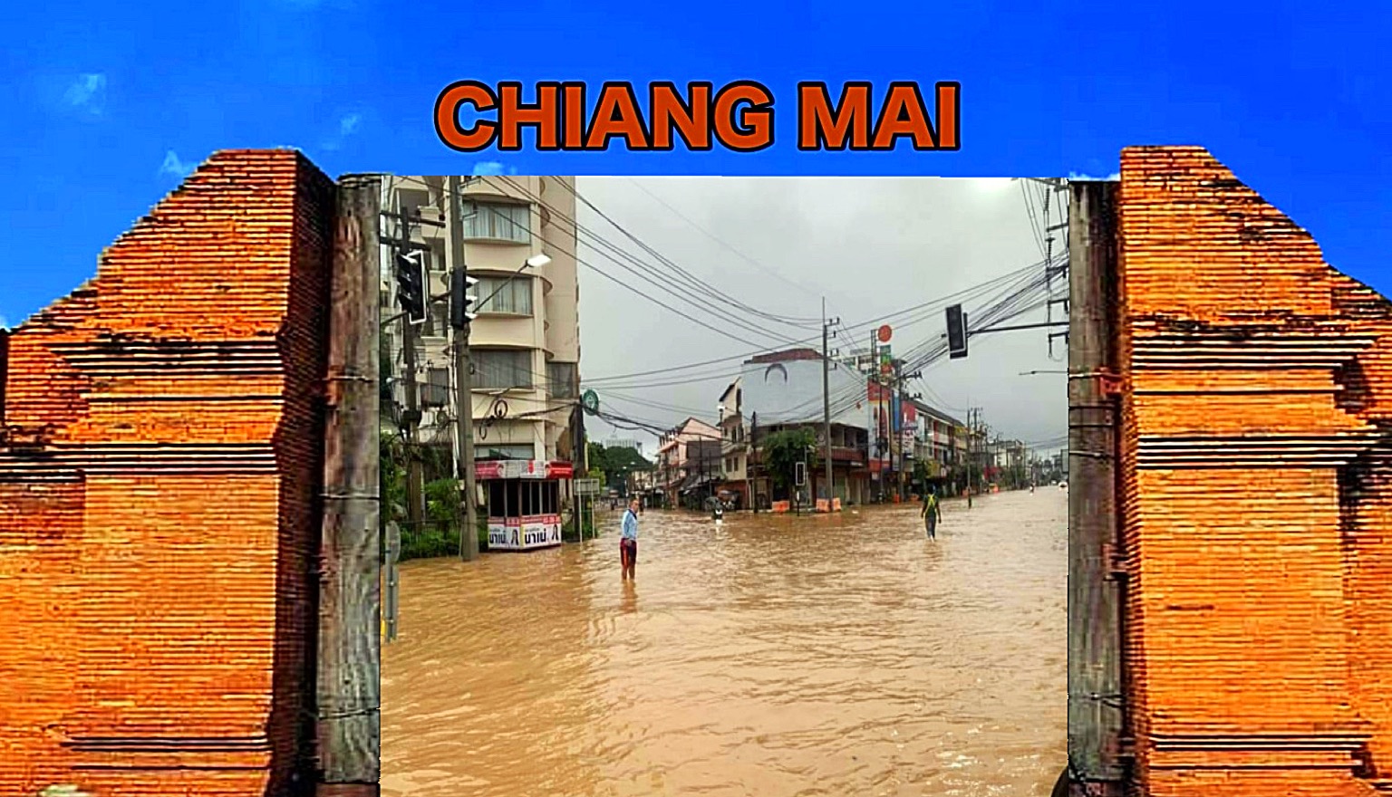 Nu de Ping rivier in Noord-Thailand aan het overstromen is, houdt de bevolking van Chiang Mai ook geen droge voeten meer‼️