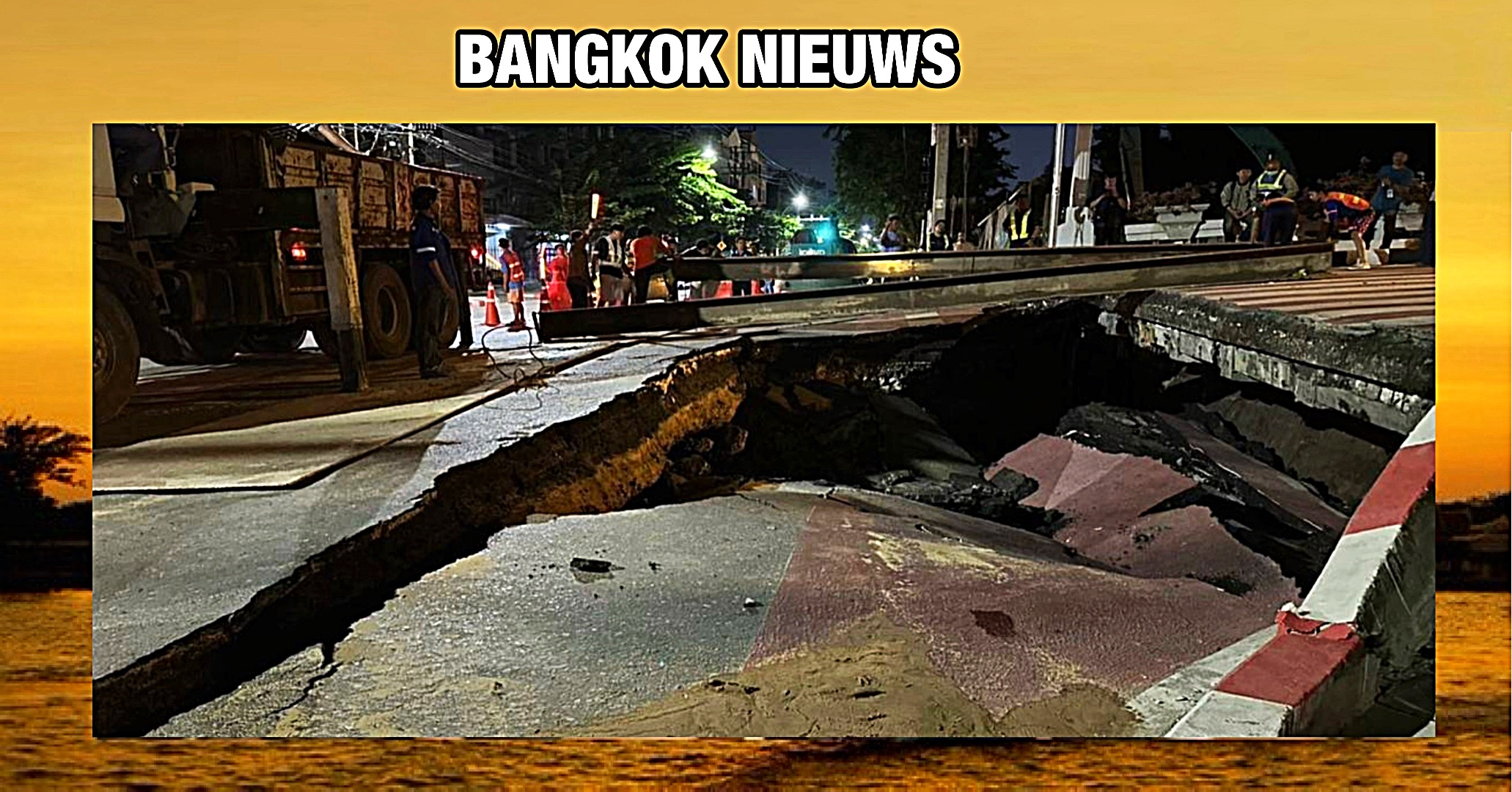 Enorm zinkgat in Bangkok, reparatie zal zeker een week gaan duren